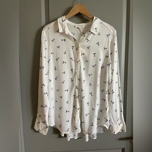 Beach Lunch Lounge Birds Shirt Size Medium